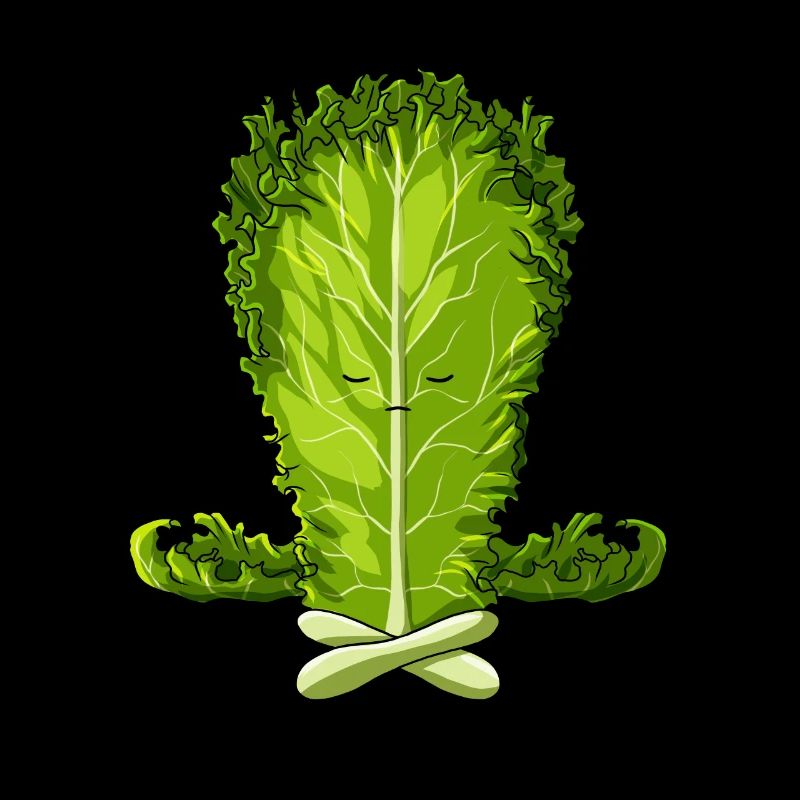 Funny Salad Meditating Lettuce