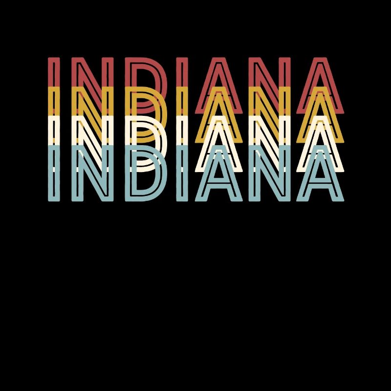 US 70s Retro State Vintage Indiana