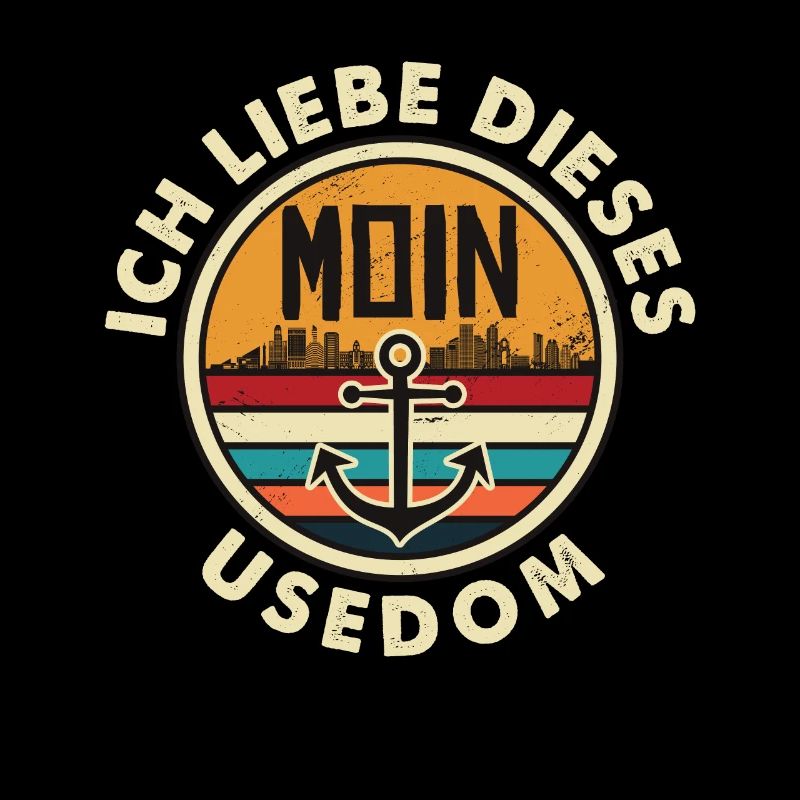 Ich liebe dieses Usedom Ostsee - Leuchtturm Anker