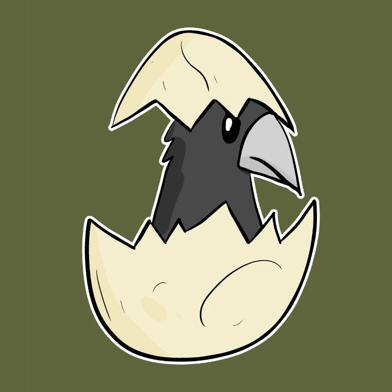 Oeuf de bébé corbeau
