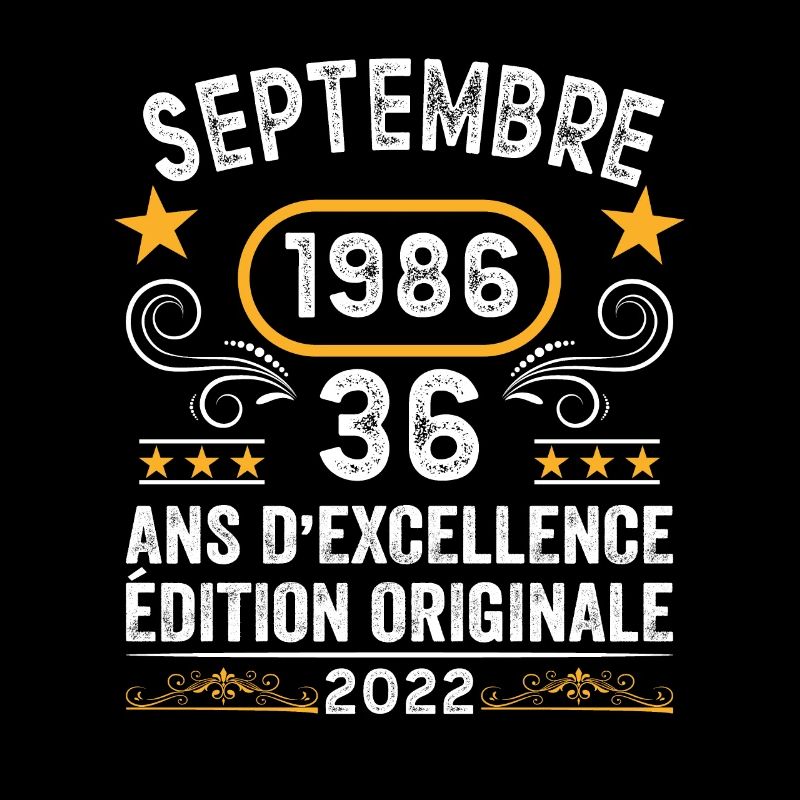Septembre 1986 36 Ans Anniversaire Idée Cadeau