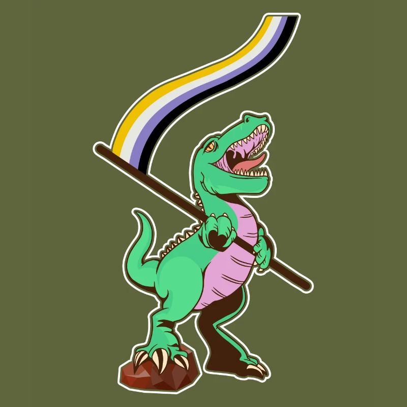 LGBTQ Flag - Dinosaur Non-Binary