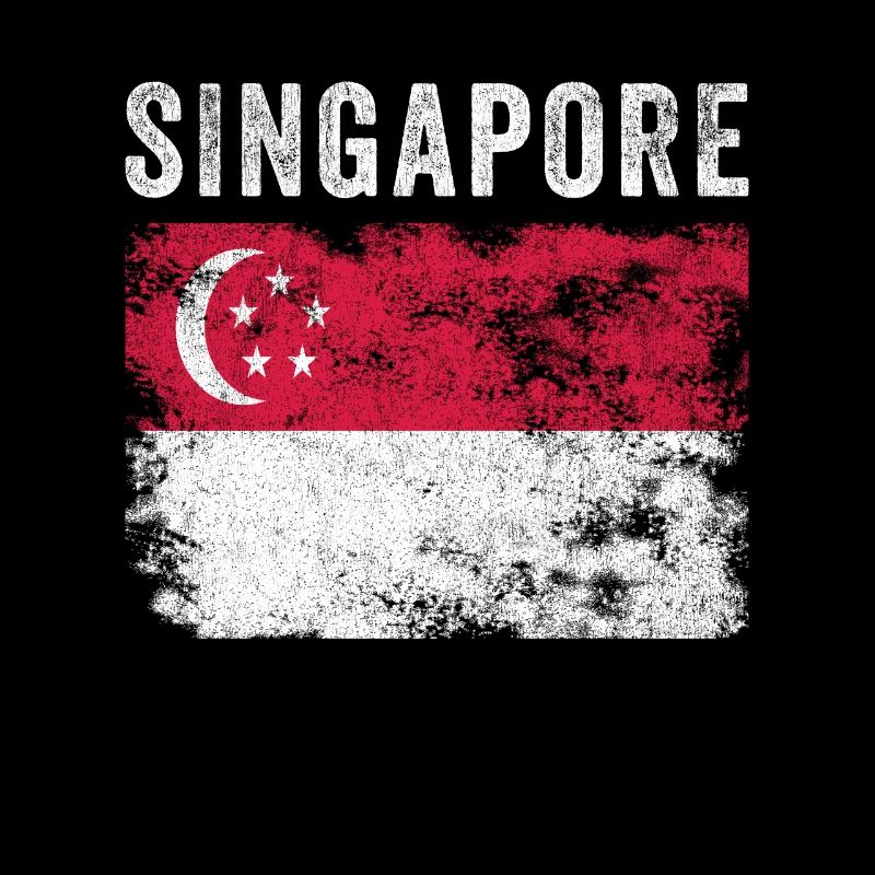 Drapeau de Singapour Vintage Drapeau singapourien