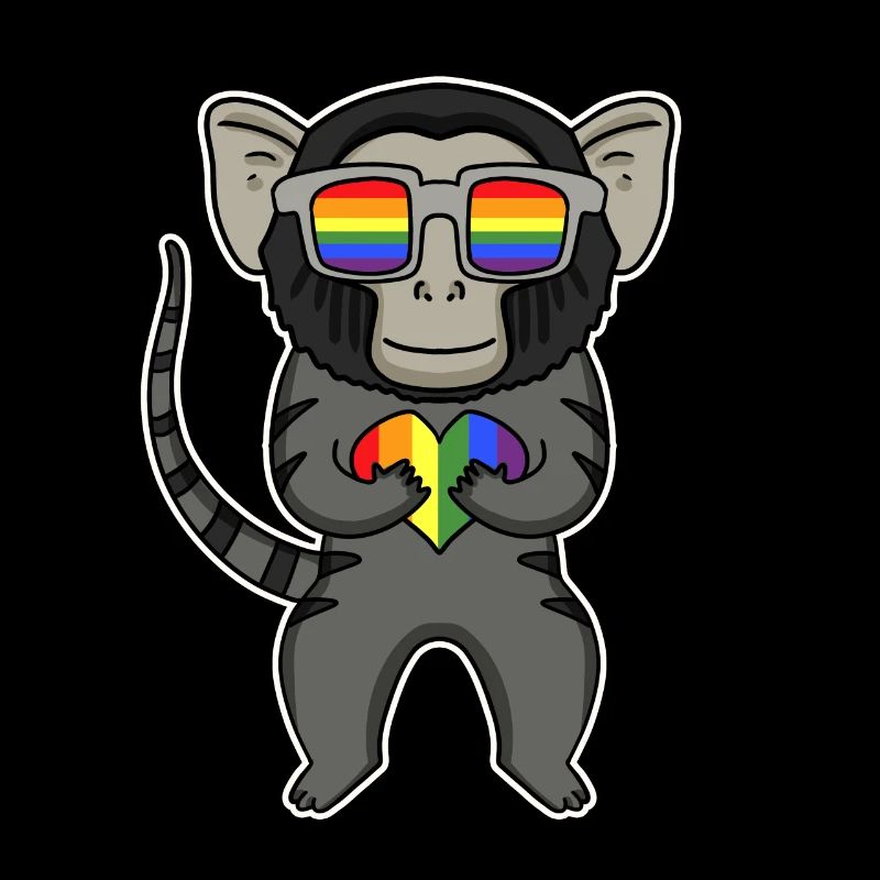 LGBT Tier Affe Marmoset Regenbogen