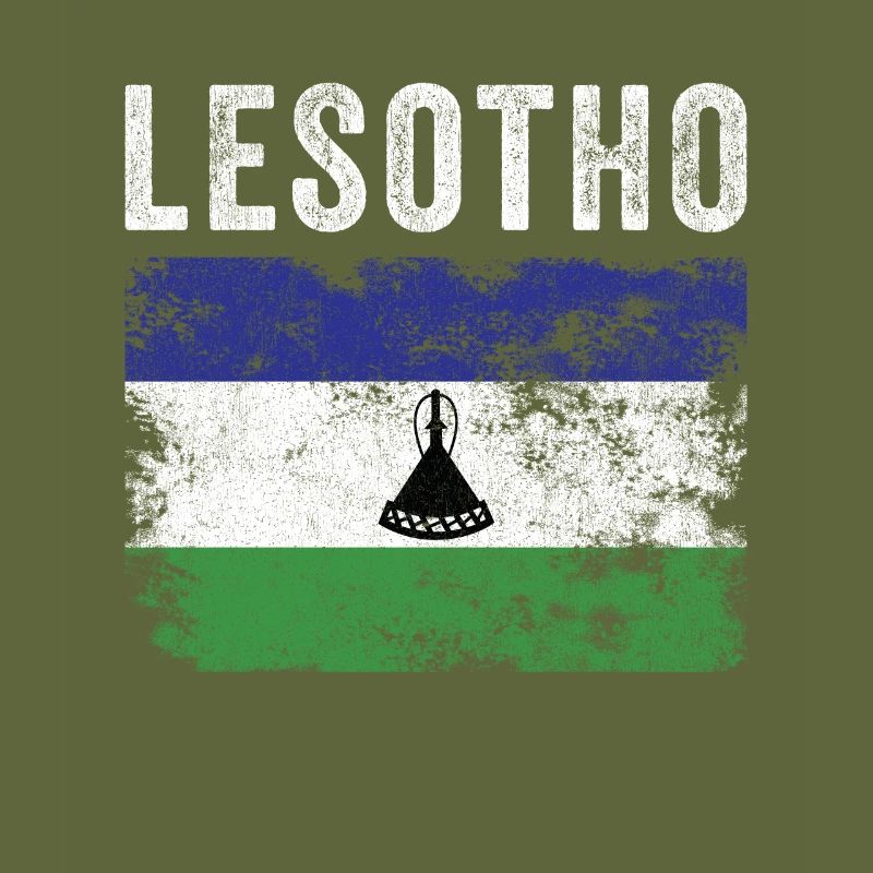 Lesotho Flag Distressed - Basotho Flag