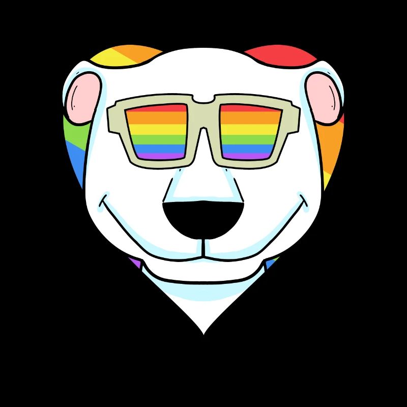 LGBT Tier Eisbär Regenbogen Herz