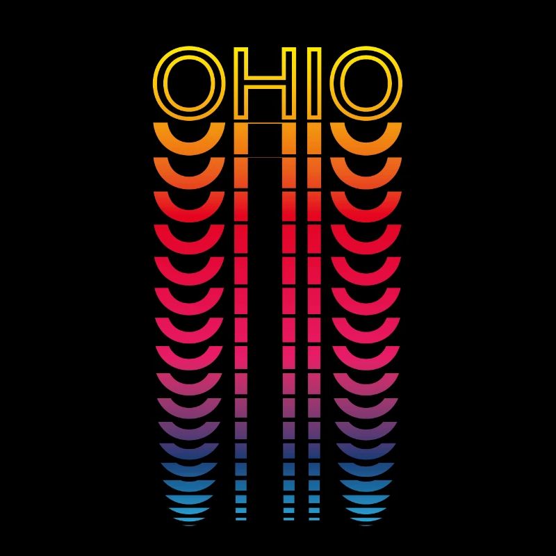 Retro Nostalgic USA State - Rainbow Ohio