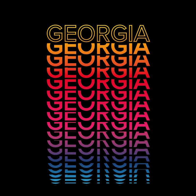 Retro Nostalgisch USA Staat - Regenbogen Georgia