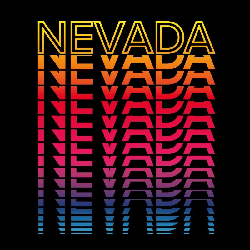 Retro Nostalgisch USA Staat - Regenbogen Nevada