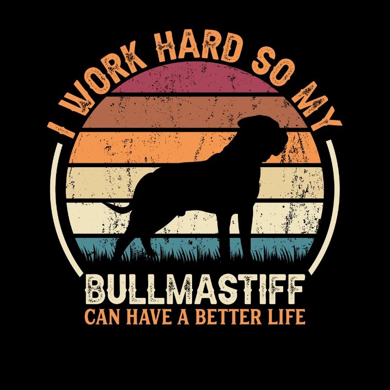 Work Hard - Retro Bullmastiff