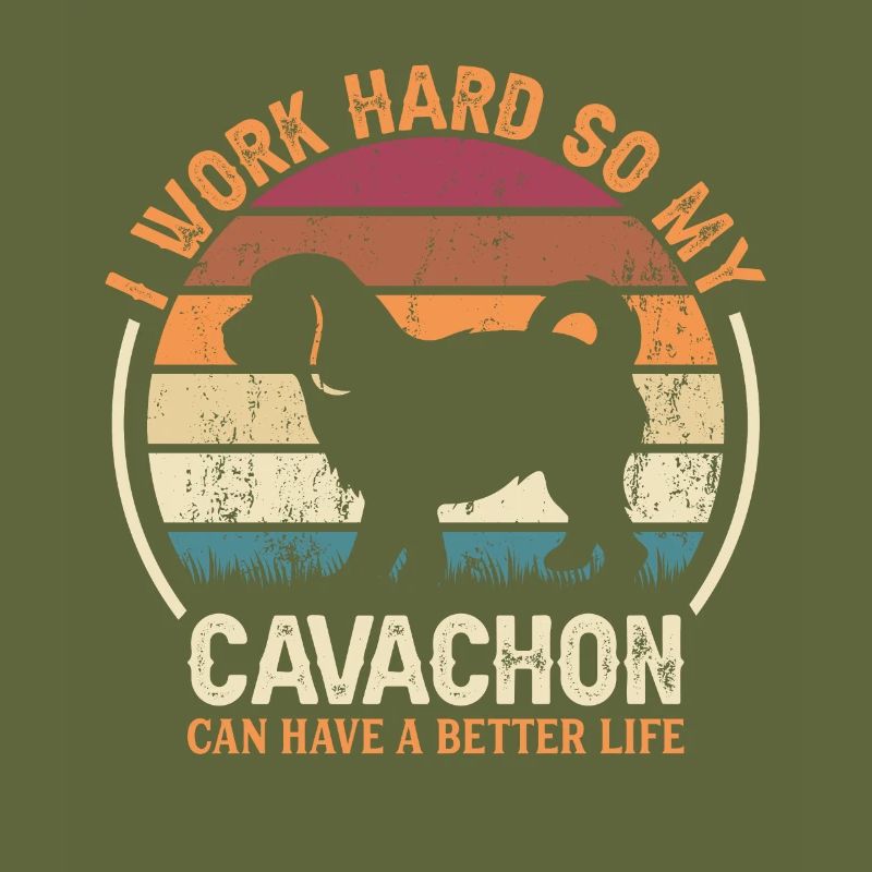 Work Hard - Retro Cavachon