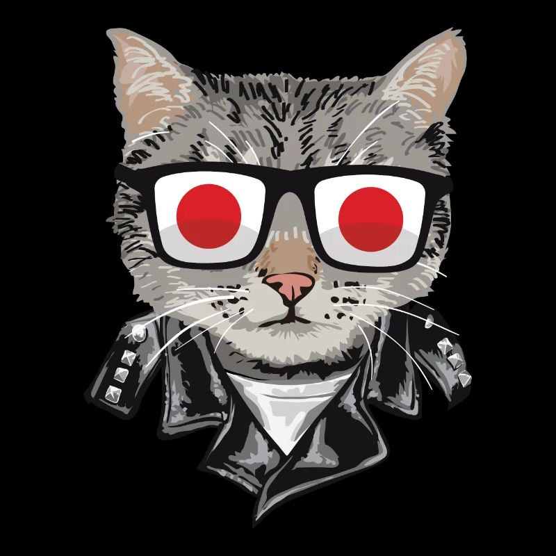 Cat Sunglasses with Japanese Flag
