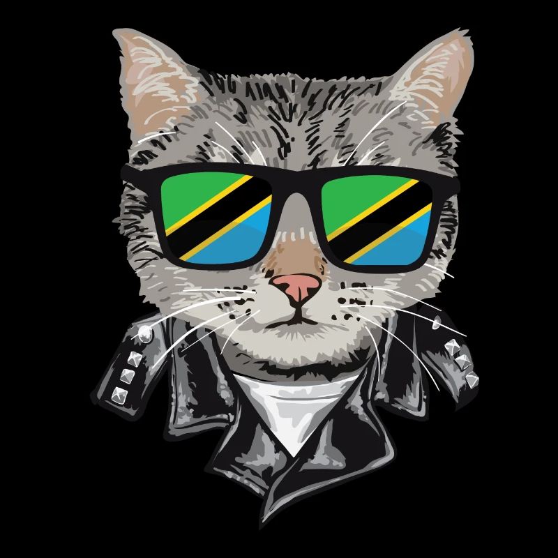 Cat Tanzanie Flag Lunettes de soleil