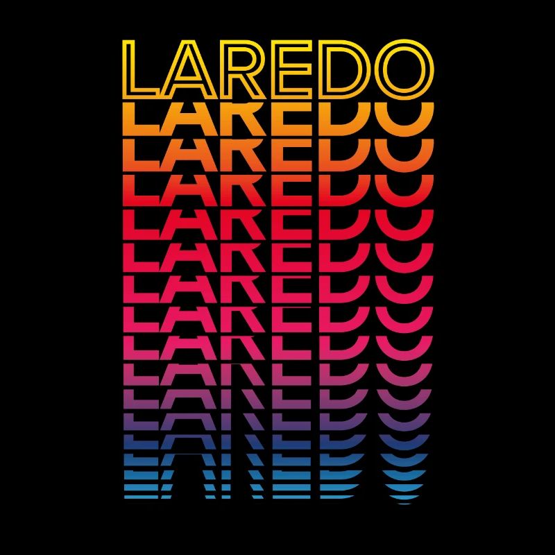 Retro Nostalgisch USA Stadt - Regenbogen Laredo
