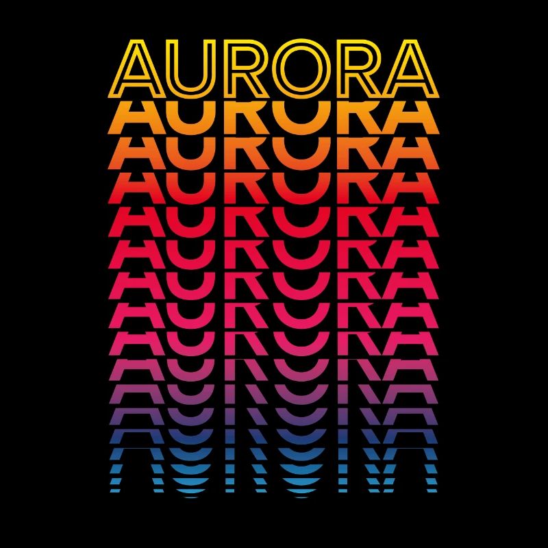 Retro Nostalgisch USA Stadt - Regenbogen Aurora