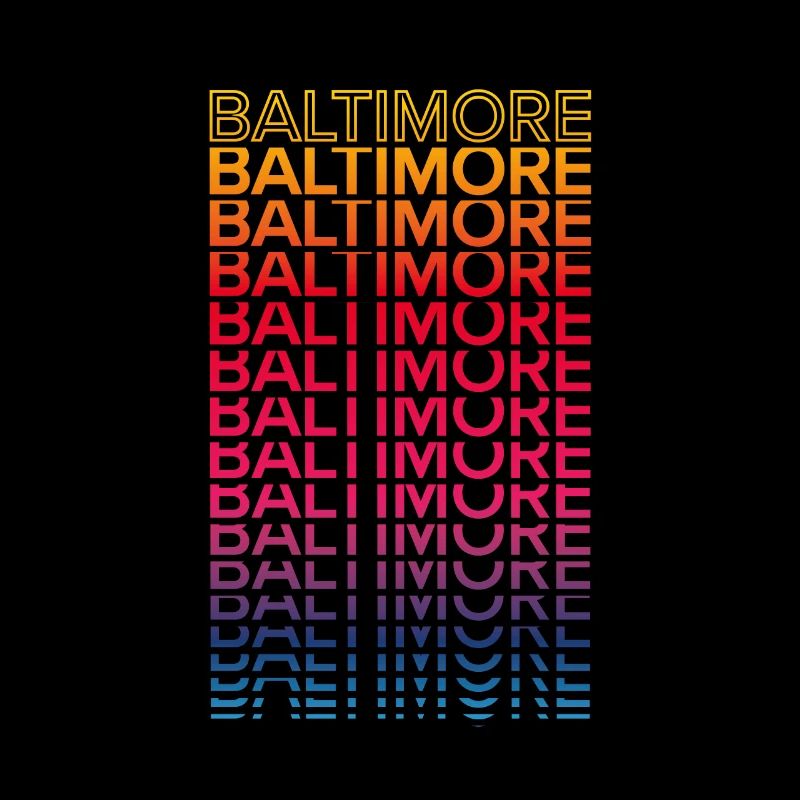 Retro Nostalgisch USA Stadt - Regenbogen Baltimore