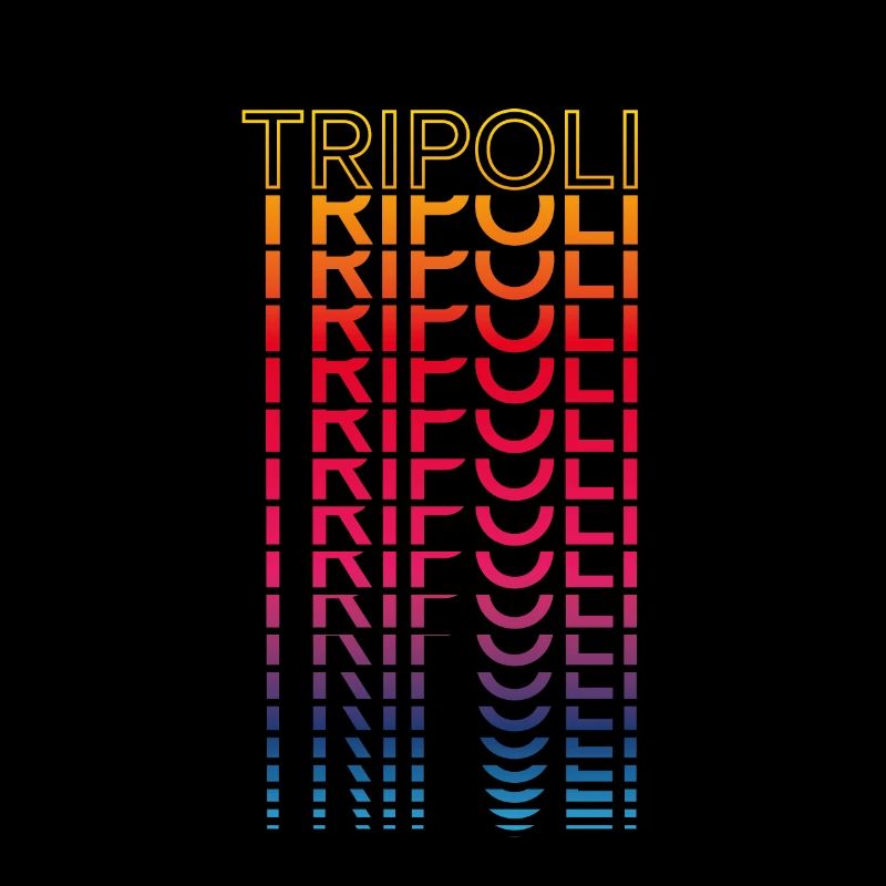 Retro Nostalgisch Stadt - Regenbogen Tripoli