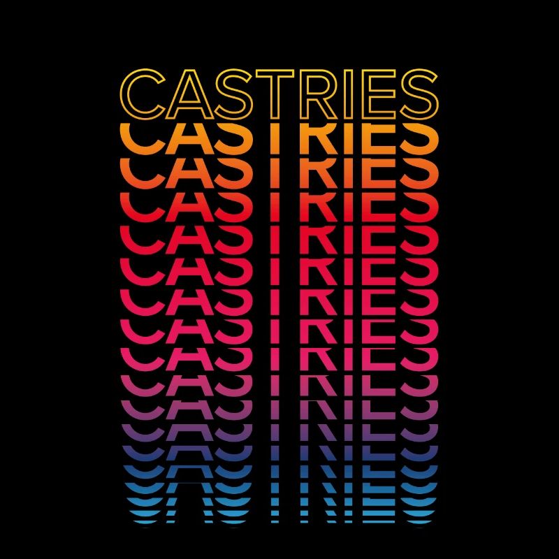 Retro Nostalgisch Stadt - Regenbogen Castries