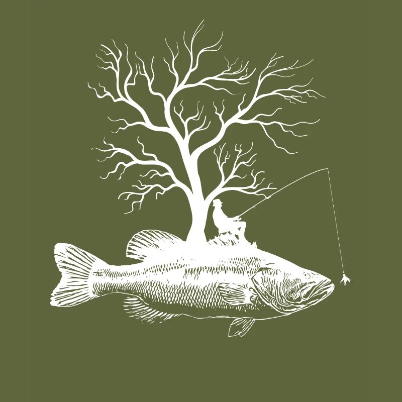 Grafischer Baum - Fisch Forellenbarsch