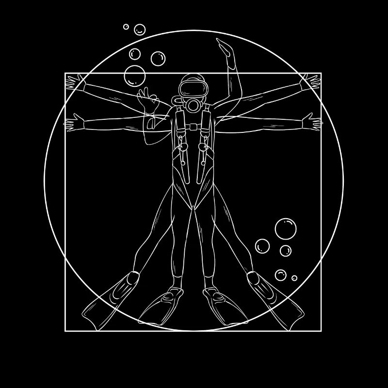 Sumbmarinist Vitruvian Man Tauchen