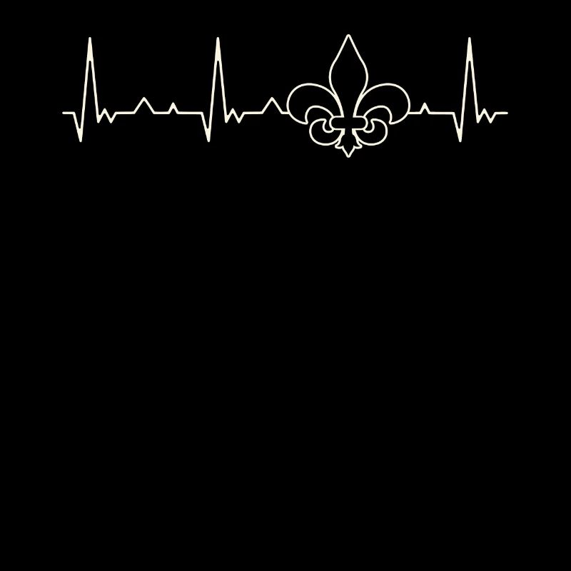 Fleur De Lis Symbol. Heart. Love. EKG. Pulse.