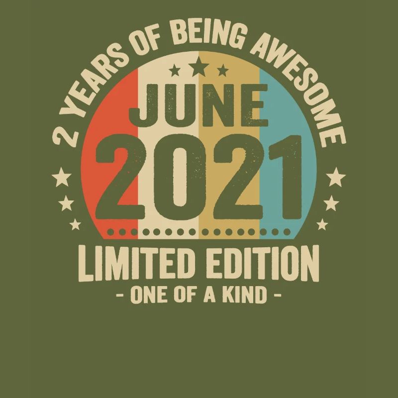 Juni 2021 2 Jahre Jubiläums-Vintage-Geschenkidee