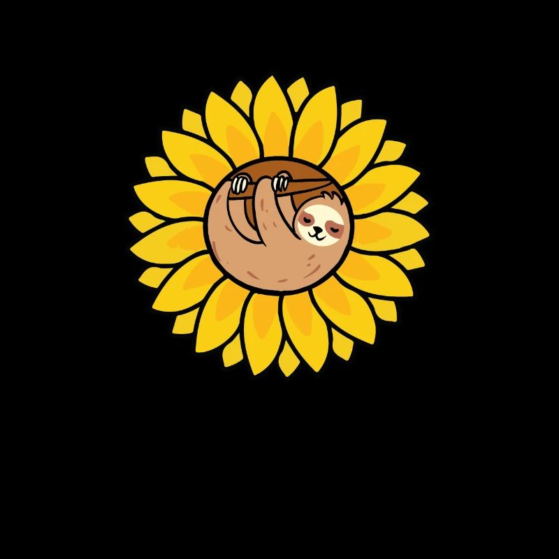 Sloth Cute Sloth Sunflower
