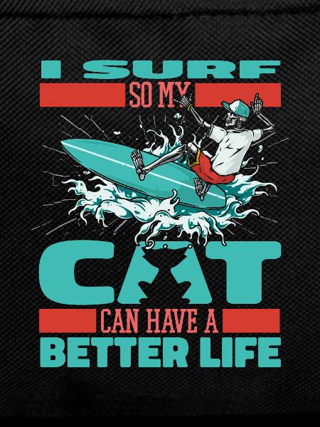 Surfer Surfing Cat