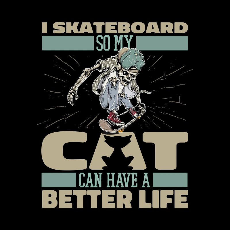 Skateboard Skater Katze
