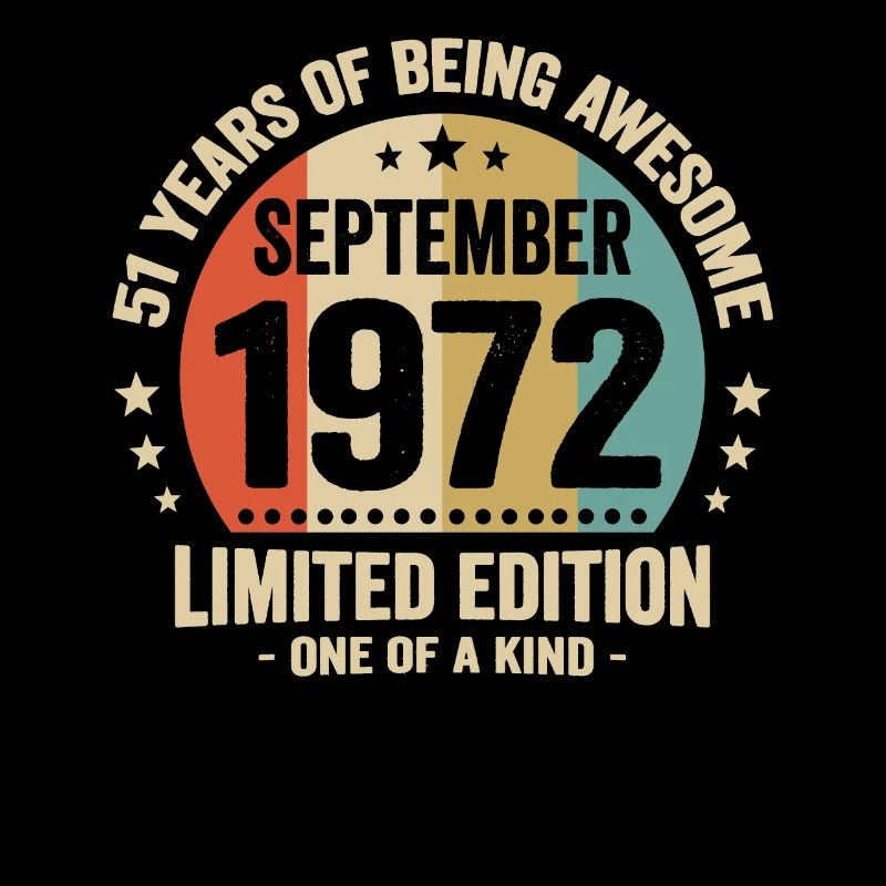 September 1972 51 Years Anniversary Vintage Gift