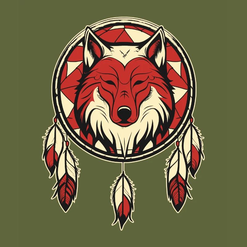 Wolf Dreamcatcher Wolf and a Dreamcatcher