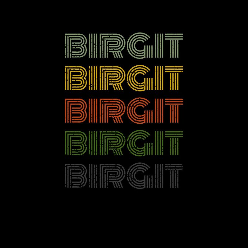 70s Retro Name Vintage Personalized Birgit