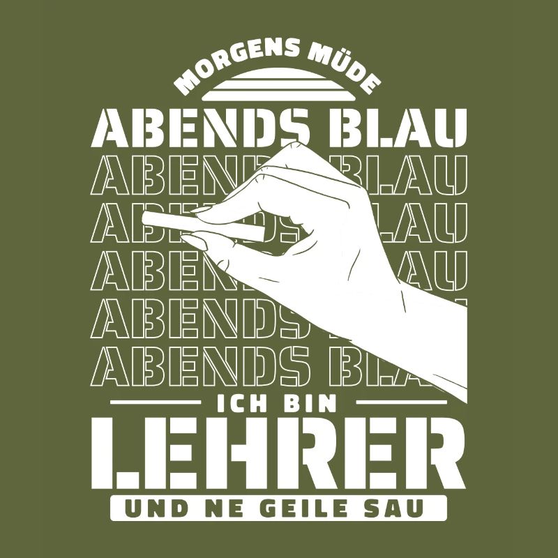 Lehrer Pädagoge Morgens Mde Abends Blau