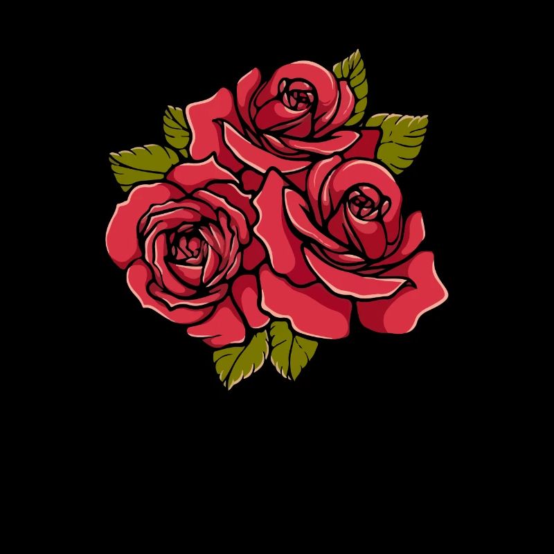 Red Rose Goth Rose Flower Line Art