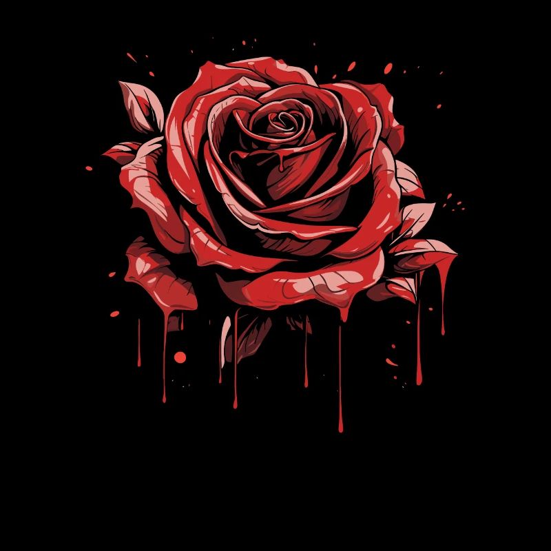 Red Rose Goth Cool