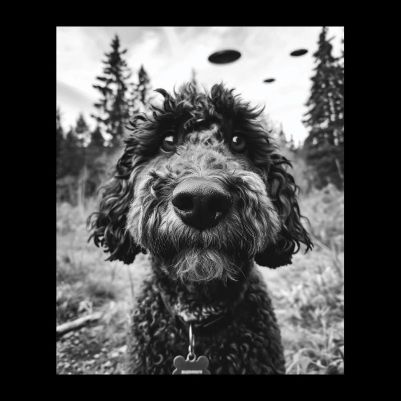 Hund - Alien Selfie Bernedoodle UFO