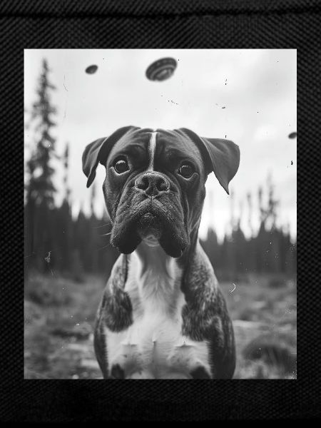 Dog - Alien Selfie Boxer UFO