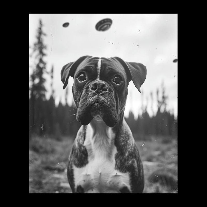 Hund - Alien Selfie Boxer UFO