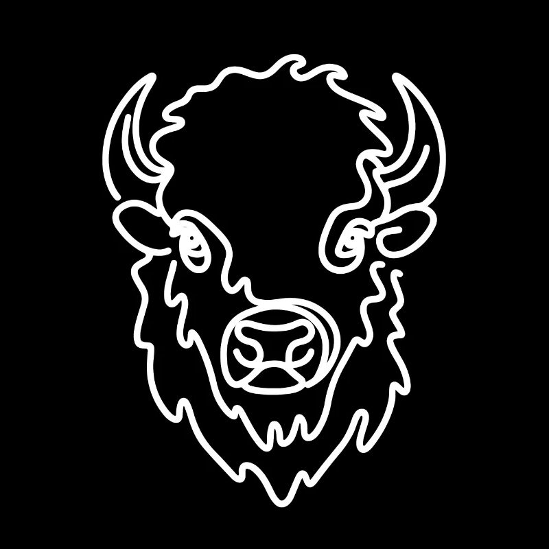 Line Art Dad Mom - Bison