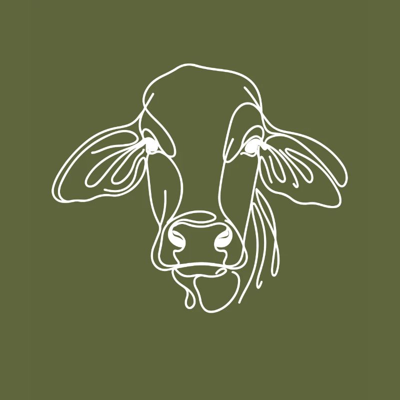 Line Art Dad Mom Cow - Brahman