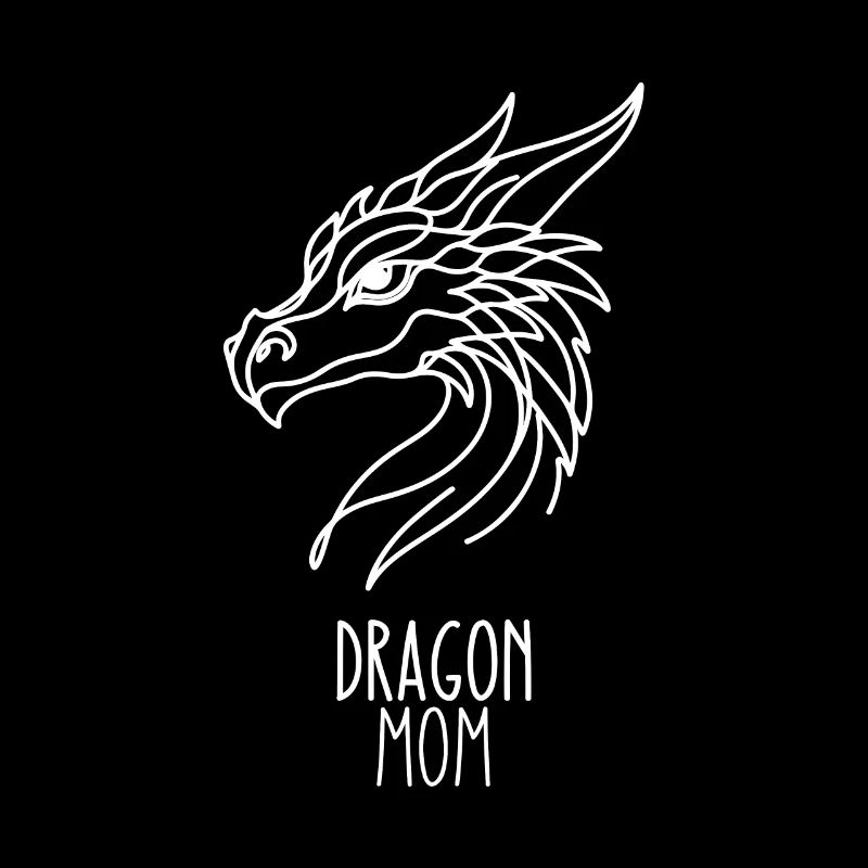 Line Art Meilleure Maman - Dragon
