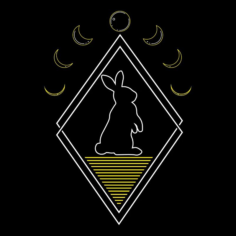 Bunny Rabbit Abstrait Phases de Lune