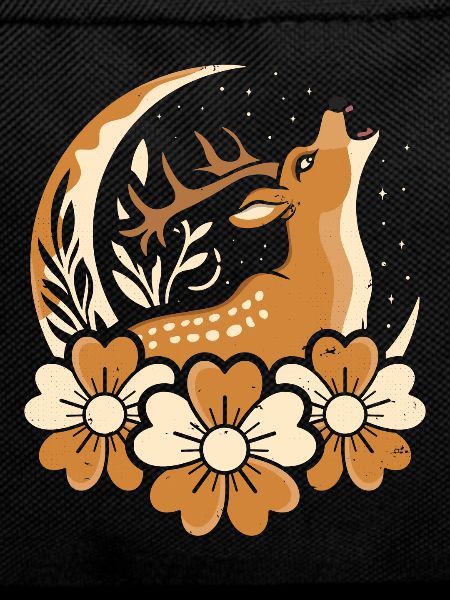 Deer Wild Floral Moon