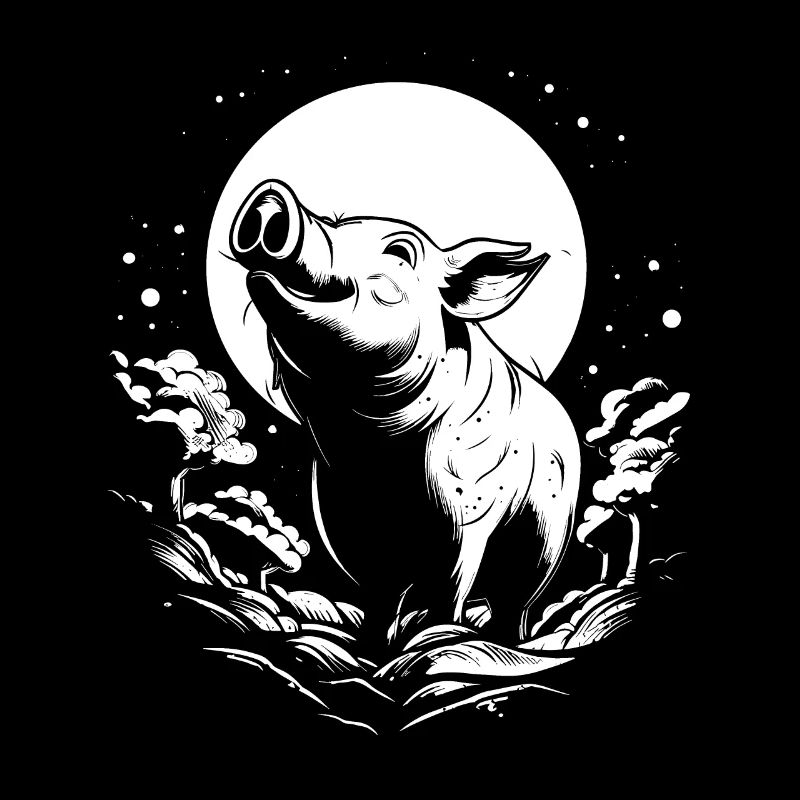 Pig Pig Farmer Moon Howling