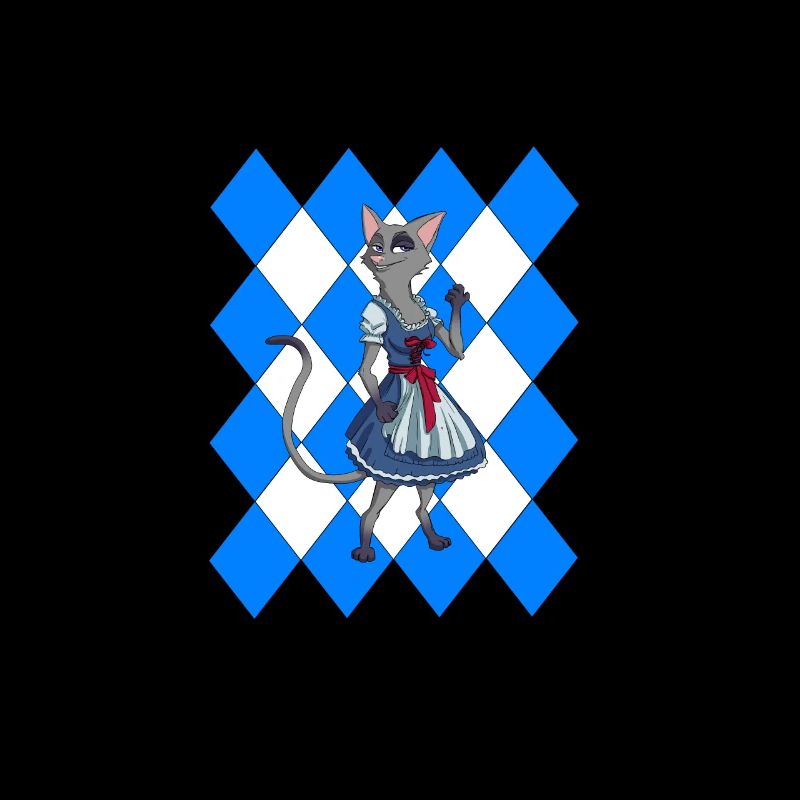 Wiesn Bavarian Flag Cat Gift