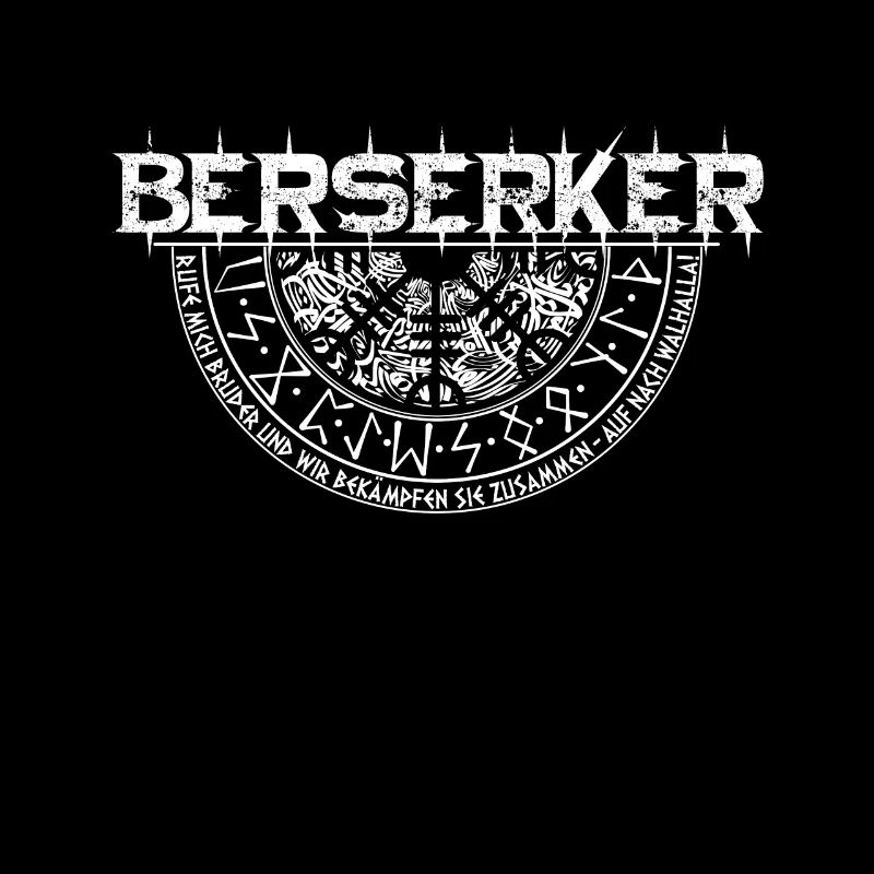 Wikinger Berserker mit Runenkreis und Vegvisir