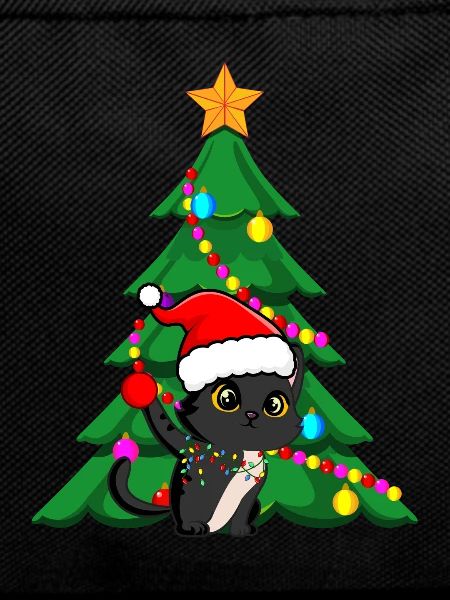 Christmas Xmas black cat