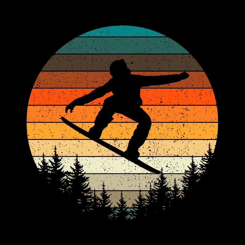 Vintage Snowboard Snowboarder