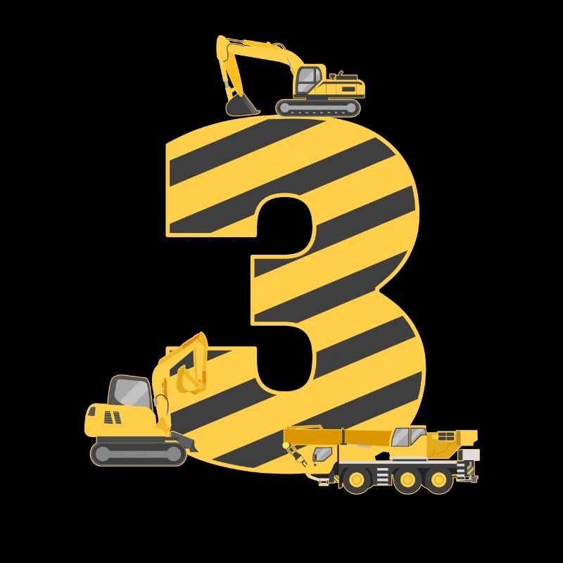 3. Geburtstag Bagger Baustelle Gelb Geschenk