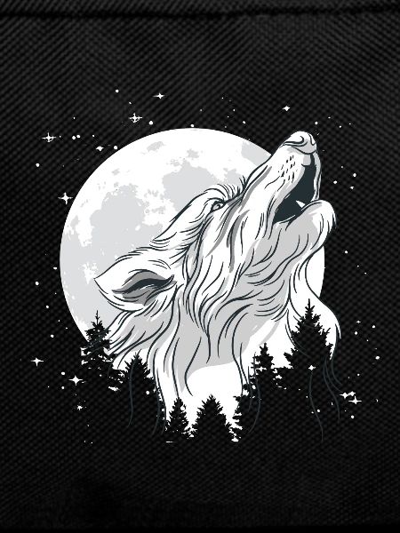 Moon with a wolf